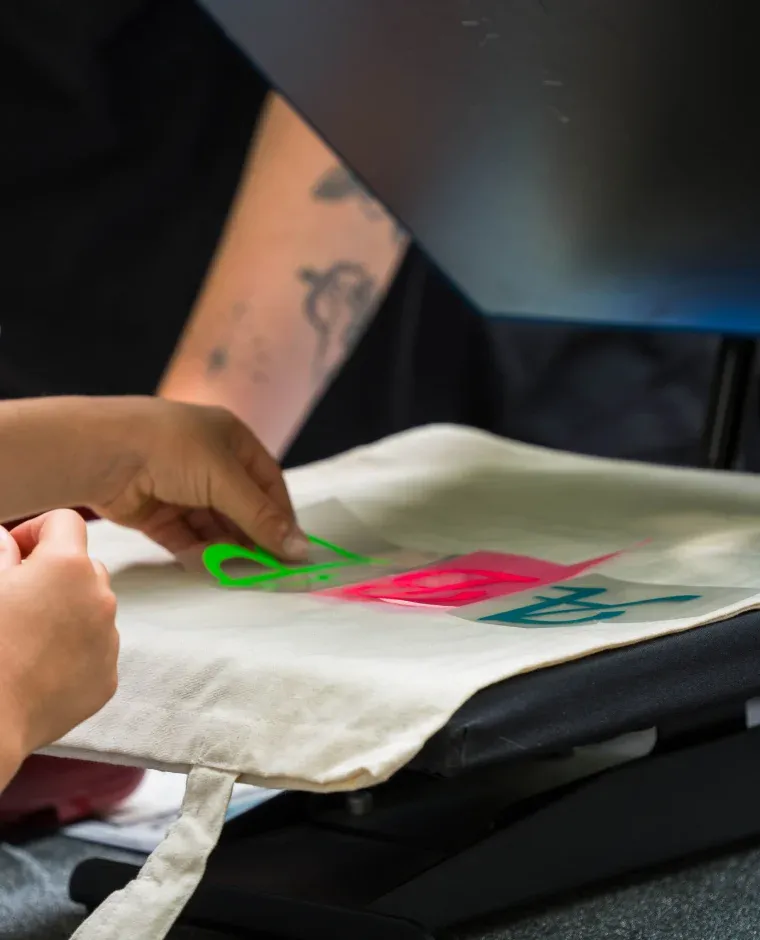 Canvas tas die gestempeld gaat worden